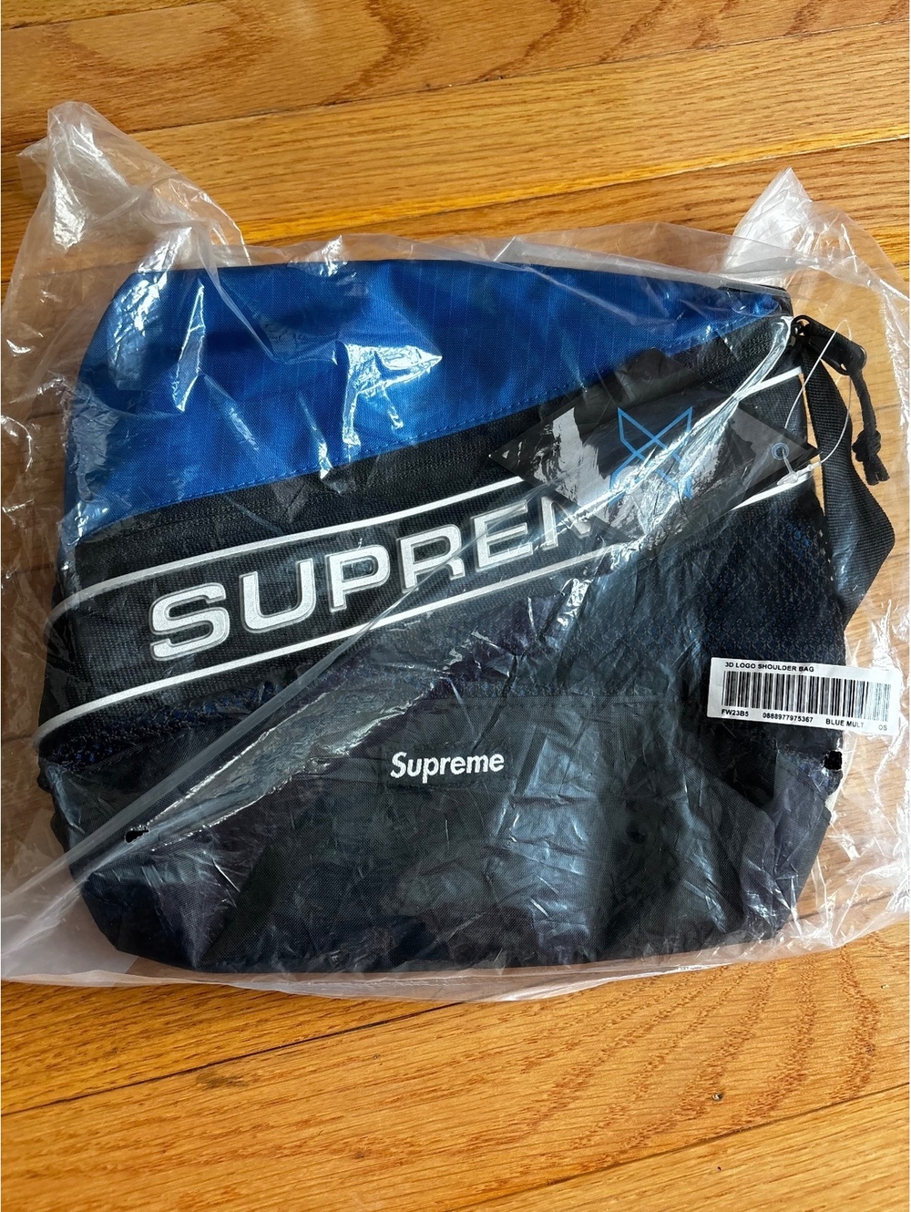 Supreme FW23 3D Logo Shoulder Bag Blue Multicolor